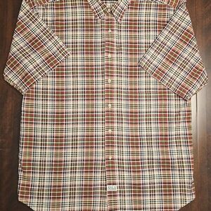 OCI Quality Clothing Men's Red Plaid Short Sleeve Buttoned Shirt Size XL